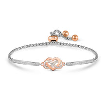 Load image into Gallery viewer, MILLELUCI BELOVED BRACELET 028029/035 ROSE GOLD GLITTER INFINITY HEART WITH CZ
