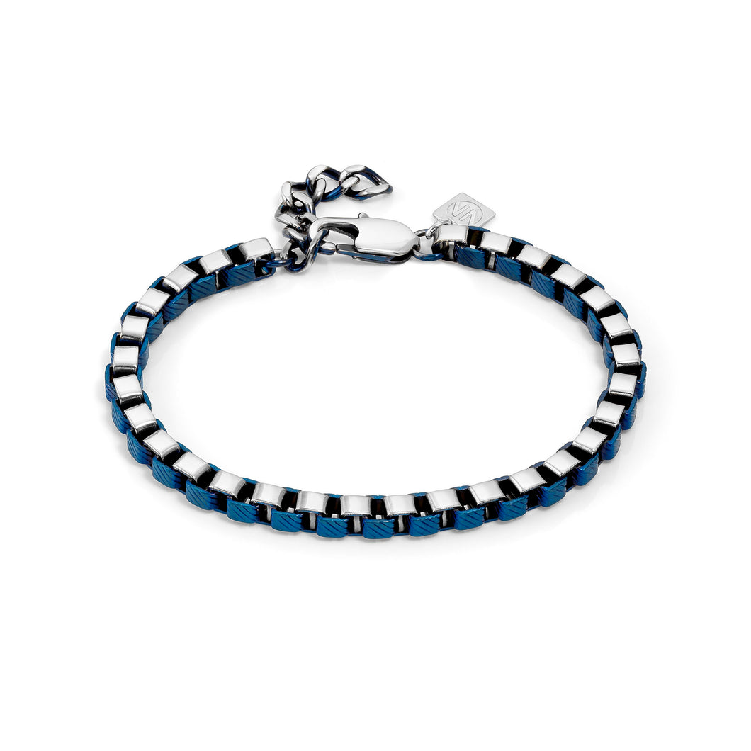 B-YOND BRACELET 028942/032 S/STEEL & BLUE PVD CHAIN