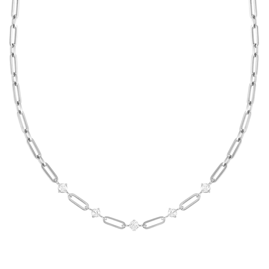 CHAINS OF STYLE NECKLACE S/STEEL CZ 029401/001