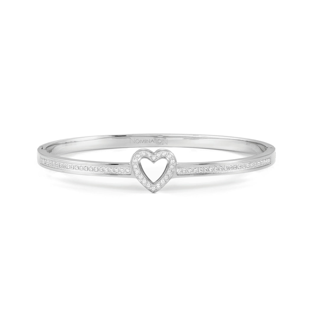 PRETTY BANGLES 029501/02/004 STAINLESS STEEL HEART WITH CZ
