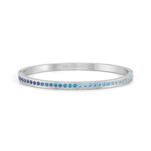 Load image into Gallery viewer, PRETTY BANGLES 029505/06/003 STAINLESS STEEL WITH GRADIENT BLUE CZ
