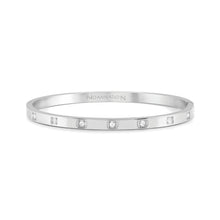 Load image into Gallery viewer, PRETTY BANGLES 029507/8/14/001 THICK STAINLESS STEEL WITH WHITE CZ

