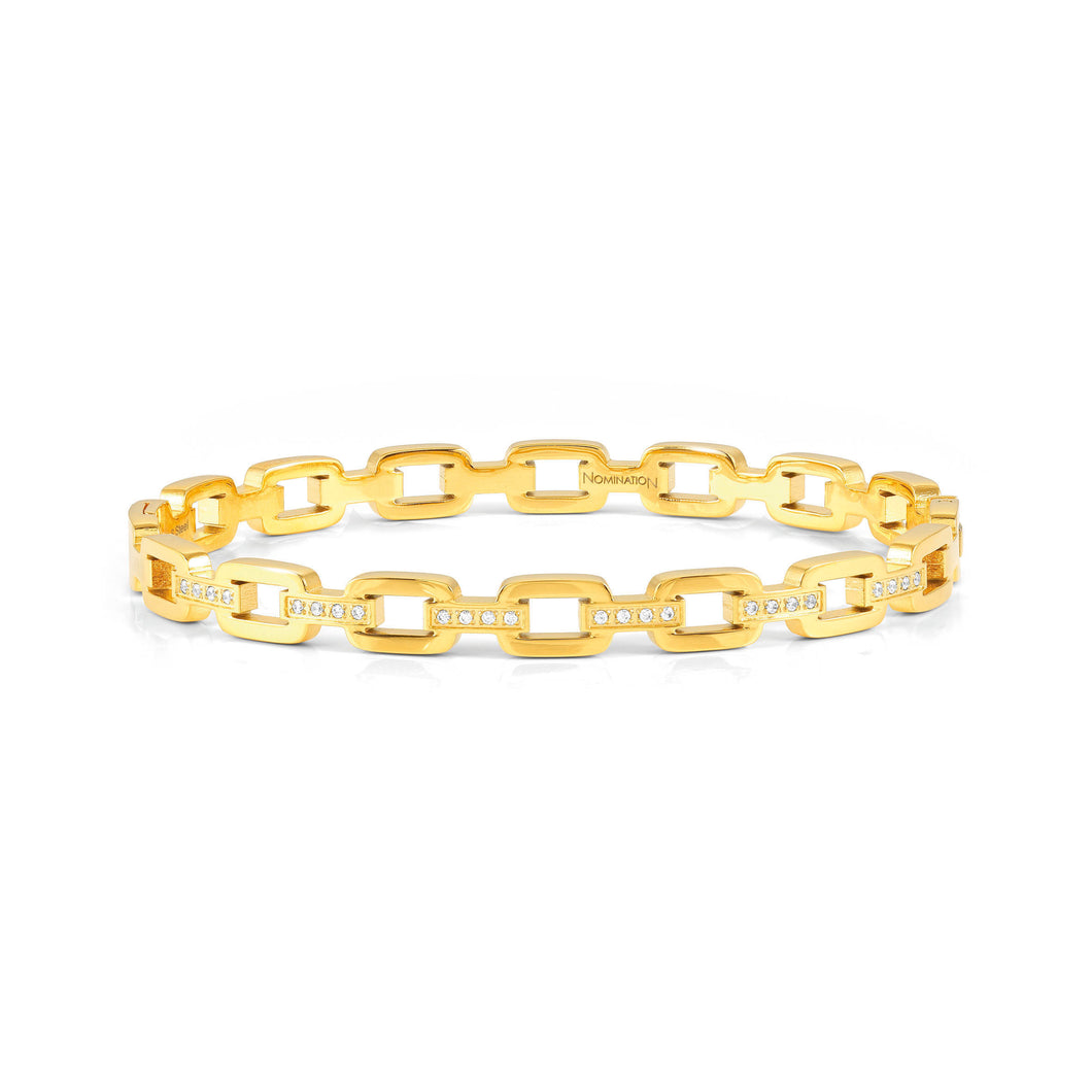 PRETTY BANGLES 029509/10/15/012 GOLD CHAIN STYLE WITH WHITE CZ