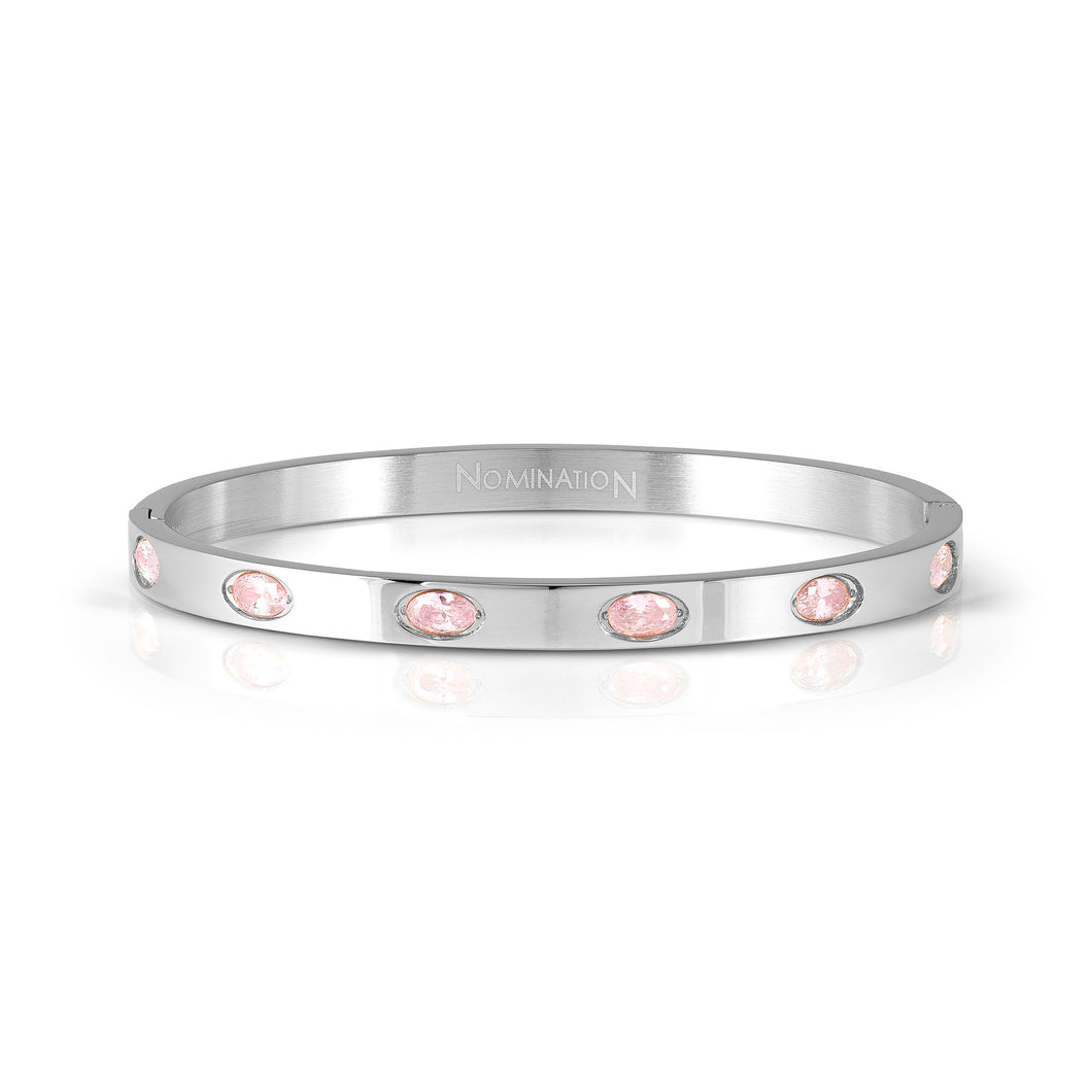 PRETTY BANGLES 029516/7/8/002 STAINLESS STEEL WITH PINK CZ