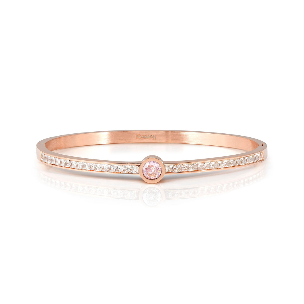 PRETTY BANGLES 029519/20/21/044 ROSE GOLD WITH WHITE & PINK CZ