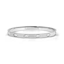 Load image into Gallery viewer, PRETTY BANGLES SATINSHINE 029525/26/27/001 SILVER WHITE OVAL CZ
