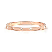 Load image into Gallery viewer, PRETTY BANGLES SATINSHINE 029525/26/27/043 ROSE GOLD WHITE OVAL CZ
