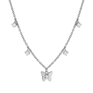 MYSOPHIE NECKLACE 029901/010 BUTTERFLY & CZ PENDANTS