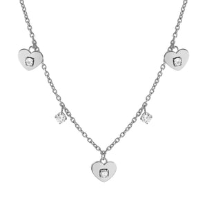 MYSOPHIE NECKLACE 029902/022 HEARTS & CZ PENDANTS