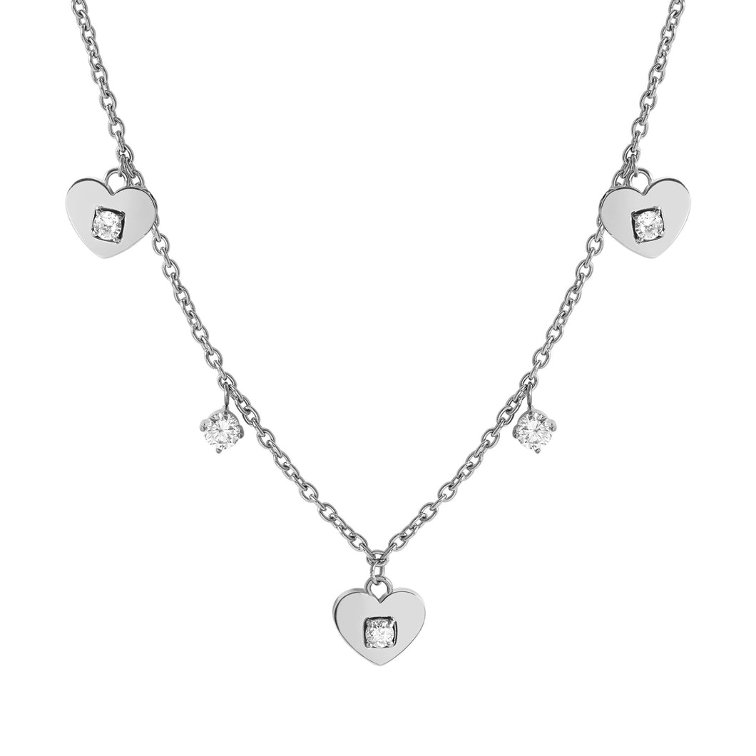 MYSOPHIE NECKLACE 029902/022 HEARTS & CZ PENDANTS