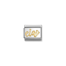 Load image into Gallery viewer, COMPOSABLE CLASSIC LINK 030107/32 CIAO WRITING IN 18K GOLD
