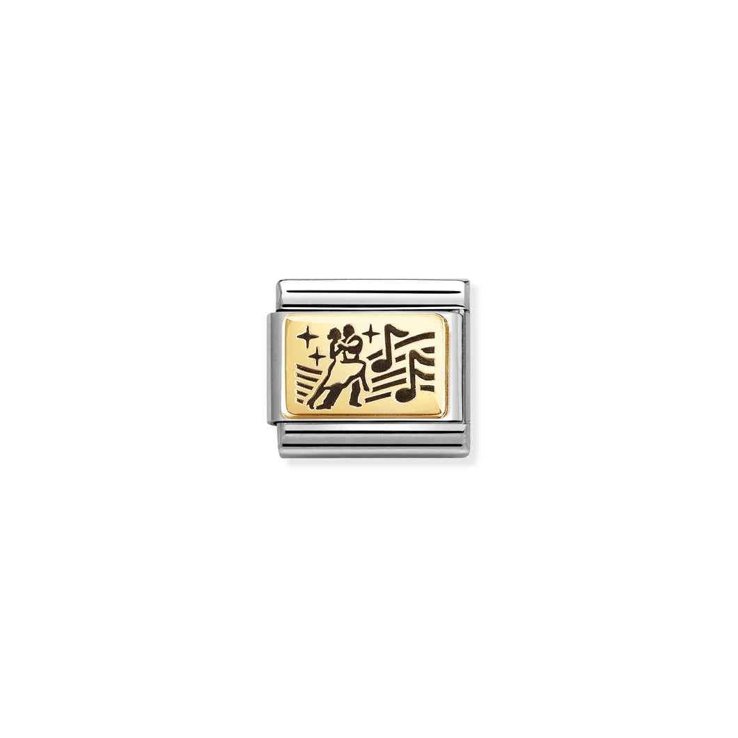 COMPOSABLE CLASSIC LINK 030166/68 DANCING COUPLE IN 18K GOLD & ENAMEL