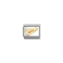 Load image into Gallery viewer, COMPOSABLE CLASSIC LINK 030167/08 SCORPIO WITH ETCHED DETAIL IN 18K GOLD
