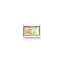 Load image into Gallery viewer, COMPOSABLE CLASSIC LINK 030224/11 HEART BOW GLITTER IN 18K GOLD

