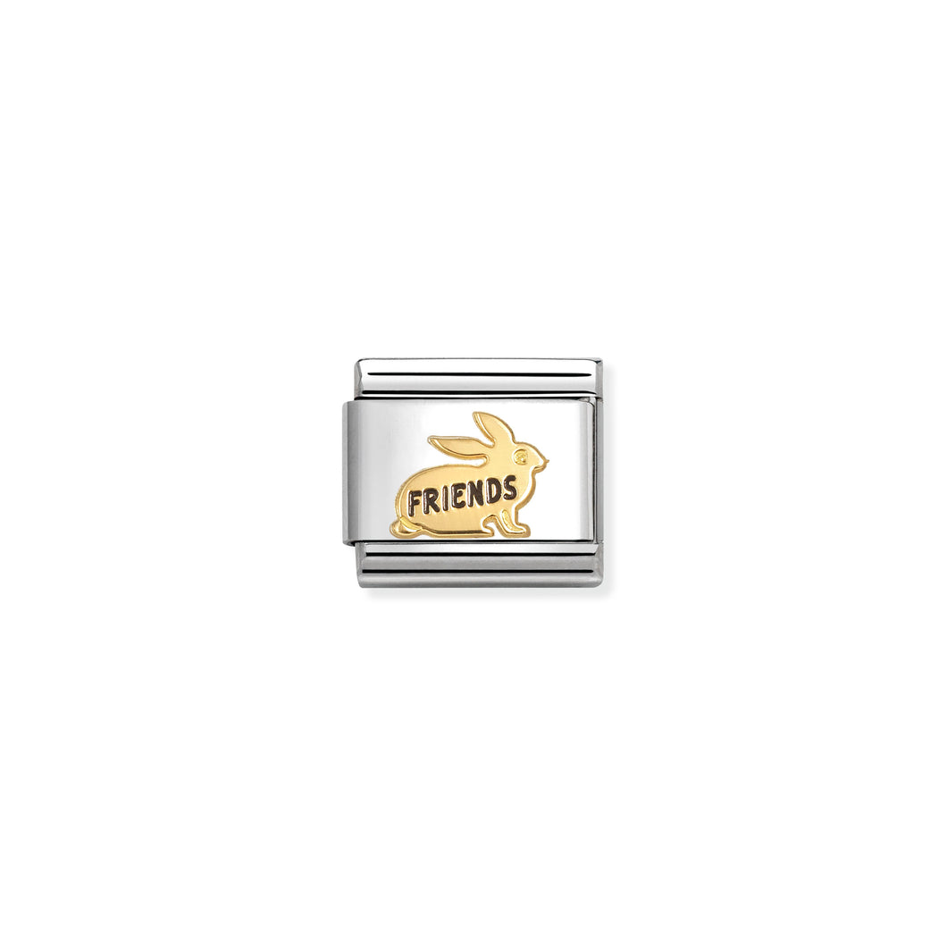 COMPOSABLE CLASSIC LINK 030285/73 FRIENDS RABBIT IN 18K GOLD & ENAMEL