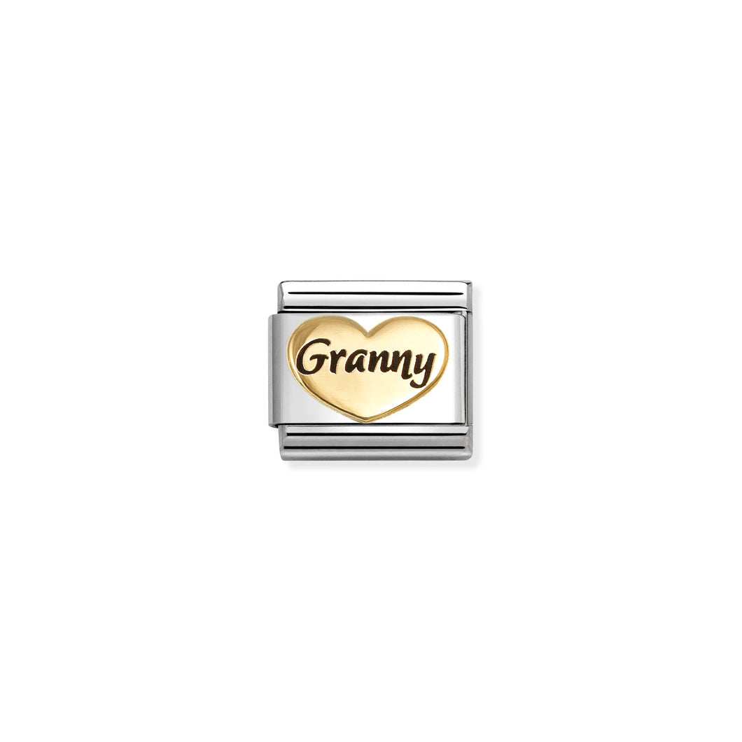 COMPOSABLE CLASSIC LINK 030285/81 GRANNY HEART IN 18K GOLD & ENAMEL