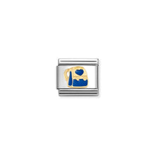 Load image into Gallery viewer, COMPOSABLE CLASSIC LINK 030285/86 BACKPACK IN 18K GOLD &amp; BLUE ENAMEL
