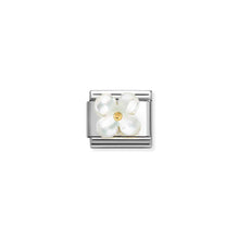 Load image into Gallery viewer, COMPOSABLE CLASSIC LINK 030521/02 WHITE MOTHER OF PEARL FLOWER IN 18K GOLD
