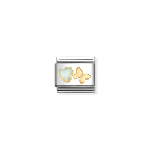 Load image into Gallery viewer, COMPOSABLE CLASSIC LINK 030523/11 WHITE OPAL HEART &amp; BUTTERFLY IN 18K GOLD
