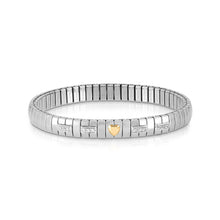 Load image into Gallery viewer, EXTENSION BRACELET 047010/005 STAINLESS STEEL WITH CZ, SILVER &amp; 18K GOLD HEART
