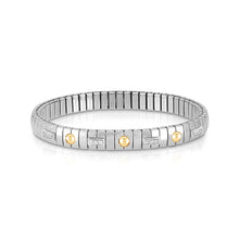 Load image into Gallery viewer, EXTENSION BRACELET 047011/008 STAINLESS STEEL WITH CZ, SILVER &amp; 18K GOLD POINTS
