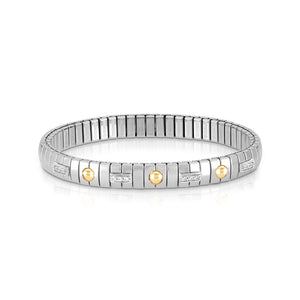 EXTENSION BRACELET 047011/008 STAINLESS STEEL WITH CZ, SILVER & 18K GOLD POINTS