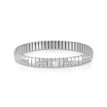 Load image into Gallery viewer, EXTENSION BRACELET 048010/010 STAINLESS STEEL WITH CZ, SILVER &amp; LARGE ROUND CZ

