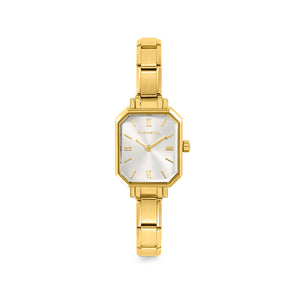 WATCH PARIS 076032/017 GOLD RECTANGLE & SILVER DIAL