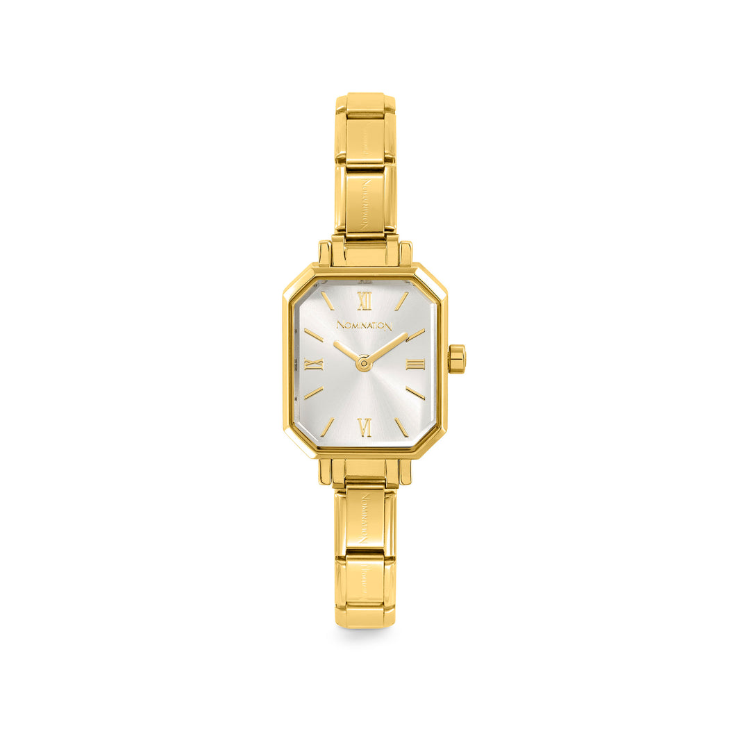 WATCH PARIS 076032/017 GOLD RECTANGLE & SILVER DIAL