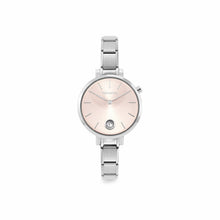 Load image into Gallery viewer, WATCH 076033/027 STAINLESS STEEL &amp; ROUND SOFT PINK DIAL WITH CZ
