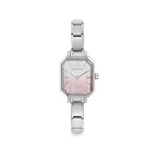 Load image into Gallery viewer, WATCH PARIS 076037/034 STAINLESS STEEL RECTANGLE &amp; PINK FADE GLITTER DIAL
