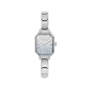 WATCH PARIS 076037/035 STAINLESS STEEL RECTANGLE & BLUE FADE GLITTER DIAL