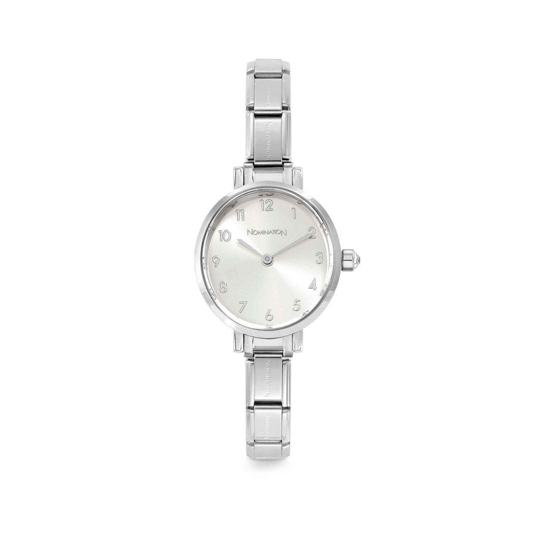 WATCH 076038/017 STAINLESS STEEL OVAL SUNRAY SILVER DIAL