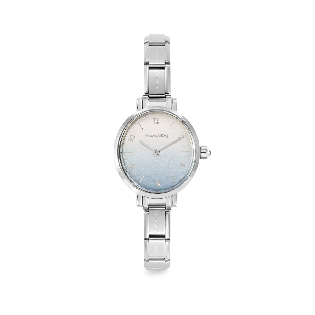 WATCH 076038/037 STAINLESS STEEL OVAL & BLUE FADE DIAL