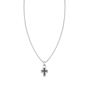 MANVISION NECKLACE 133006/007 CROSS BLACK CZ