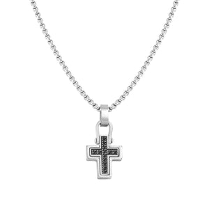 MANVISION NECKLACE 133006/007 CROSS BLACK CZ