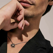 Load image into Gallery viewer, MANVISION STONES NECKLACE 133025/014 WIND ROSE BLACK PVD
