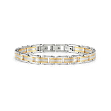 Load image into Gallery viewer, VIRTUS CODE BRACELET 1330101/031 WIDE SATIN STAINLESS STEEL &amp; GOLD
