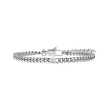 Load image into Gallery viewer, VIRTUS CODE BRACELET 1330106/001 SLIM STAINLESS STEEL CHAIN &amp; WHITE DIAMOND
