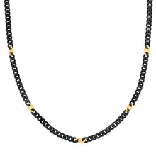 Load image into Gallery viewer, BOLD STEEL NECKLACE 133215/044 BLACK CHAIN WITH YELLOW PVD
