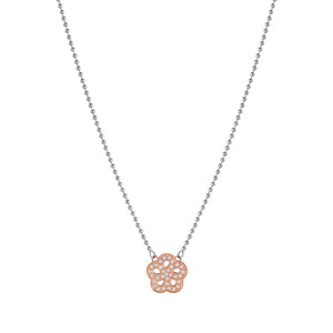 SOFFIO D'AMORE NECKLACE 134004/059 ROSE GOLD CZ FLOWER PENDANT