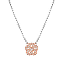 Load image into Gallery viewer, SOFFIO D&#39;AMORE NECKLACE 134004/059 ROSE GOLD CZ FLOWER PENDANT
