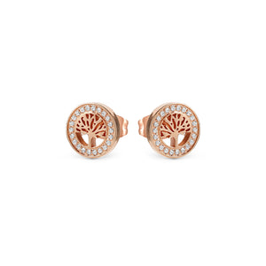 SOFFIO D'AMORE EARRINGS 134005/017 ROSE GOLD TREE OF LIFE WITH CZ