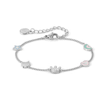 Load image into Gallery viewer, FAIRYICONS STAINLESS STEEL BRACELET 134101/050 MULTI SYMBOL WITH ENAMEL &amp; CZ
