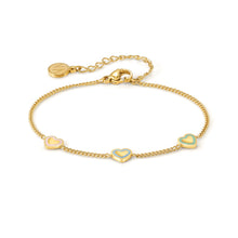 Load image into Gallery viewer, FAIRYICONS GOLD BRACELET 134106/022 MULTI HEART WITH ENAMEL
