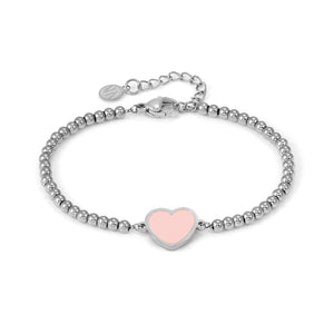 EMOSFERE STAINLESS STEEL BRACELET 134200/006 HEART WITH PINK ENAMEL