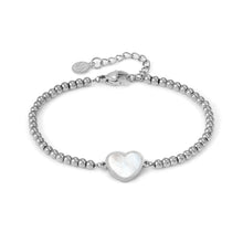 Load image into Gallery viewer, EMOSFERE STAINLESS STEEL BRACELET 134201/036 HEART WITH M-O-P
