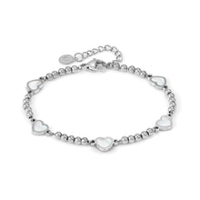 Load image into Gallery viewer, EMOSFERE STAINLESS STEEL BRACELET 134203/036 MULTI HEARTS WITH M-O-P
