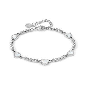 EMOSFERE STAINLESS STEEL BRACELET 134203/036 MULTI HEARTS WITH M-O-P
