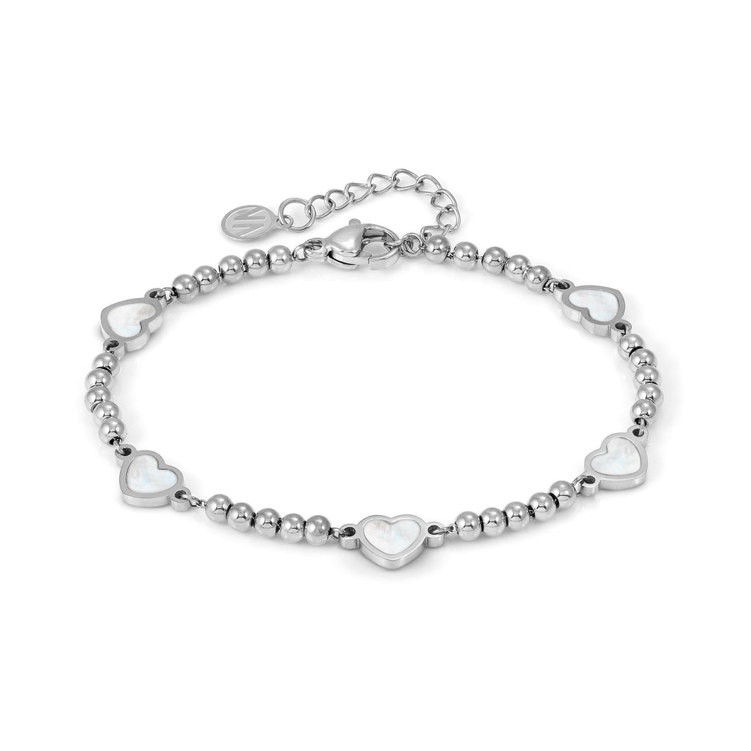 EMOSFERE STAINLESS STEEL BRACELET 134203/036 MULTI HEARTS WITH M-O-P